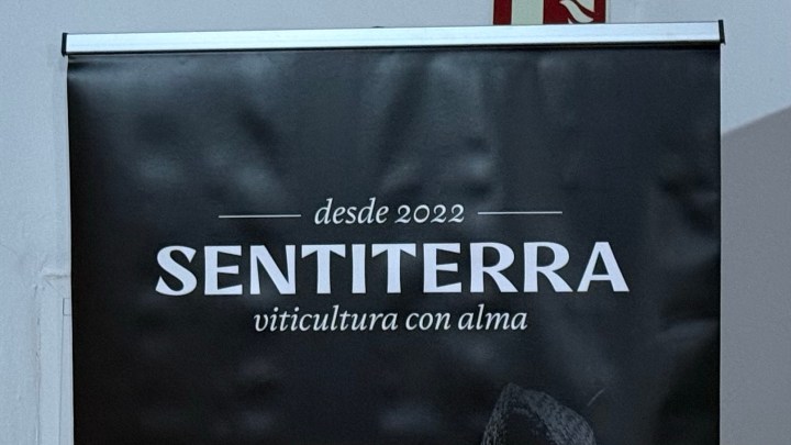 Banner displaying 'SENTITERRA' and the tagline 'viticultura con alma', indicating a focus on wine culture since 2022.